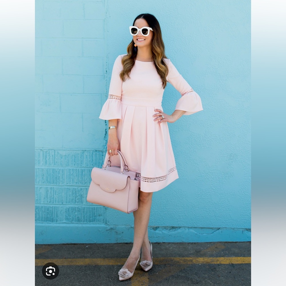 Eliza J Pink Bell Sleeve Dress- size 12 Great Condition, gently worn once - Picture 1 of 8
